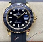 Rolex Yacht-Master Super Clone Yellow Gold Black Dial Oysterflex 3235 Watch